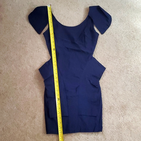 Navy peplum bodycon dress - Picture 6 of 8